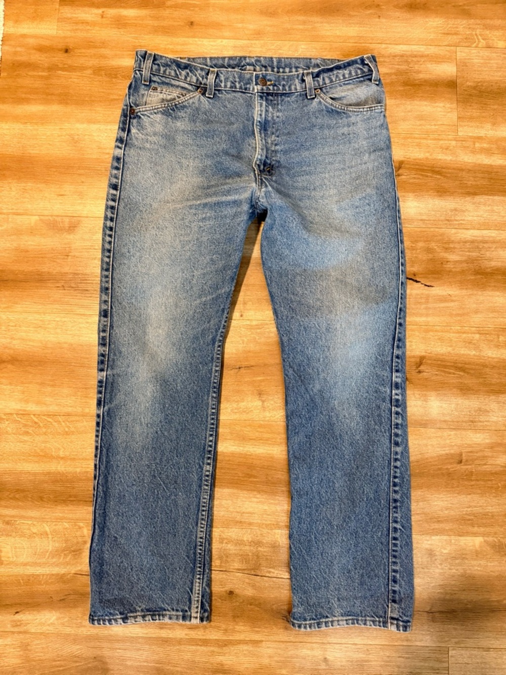 Vintage Levi's Straight leg 501 505 fit leather jerky tag and tab mens 36 x 30